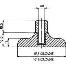 Base for Indicator  (without Screws) 101,6mm Base, for 8mm Stem | 21JZA209