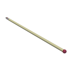 Stylus M2 ruby ball Ø4,0mm ceramic stem Ø3,0mm, base stainless steel Ø3,0mm L 98,0mm, ML 98,0mm | K651327