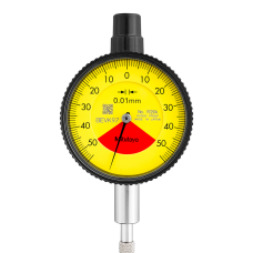 Dial Gauge, Flat Back, ISO Type One Revolution, Shockproof, 1mm, 0,01mm | 1929AB