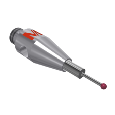 Stylus M2 ruby ball Ø0,5mm carbide stem Ø1,0-0,3mm, base stainless steel Ø3,0mm L 10,0mm, ML 4,0mm | K651234