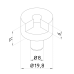 Back square ø 20 mm CMM fixtures, eco-fix/eco-fixplus series | K550248