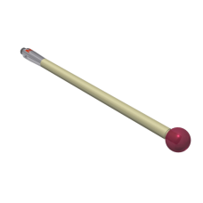 Stylus M2 ruby ball Ø5,0mm ceramic stem Ø2,5mm, base stainless steel Ø3,0mm L 50,0mm, ML 50,0mm | K651011