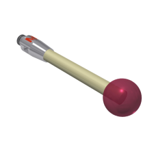 Stylus M2 ruby ball Ø5,0mm ceramic stem Ø2,0mm, base stainless steel Ø3,0mm L 20,0mm, ML20,0mm | K651005