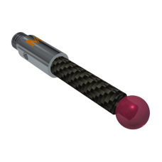 Stylus M3 ruby ball Ø4,0mm carbon fibre Ø3,0mm, base stainless steel Ø4,0mm L 21,0mm, ML 13,5mm | K651298