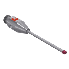 Stylus M3 ruby ball Ø1,0mm carbide stem Ø0,7mm, stainless steel base Ø4,0mm, L 20,0mm, ML 12,5mm | K651365