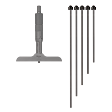 Depth Micrometer, Interchangeable Rods 0-6", 4" Base | 129-132