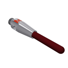 Cylinder stylus M2 ruby Ø1,5mm base stainless steel Ø3,0mm L 14,25mm, ML 7,25mm | K651035