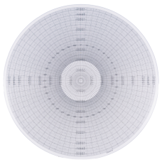 Radius and protractor chart ø 300 mm Overlay chart for measuring projector | 63AAA579