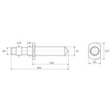 Rockwell diamond indenter, long type with DAkkS calibration certificate conforming to ISO 6508-2 with  function test | 63DIA008