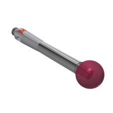 Stylus M2 ruby ball Ø5,0mm carbide stem Ø2,5mm, base stainless steel Ø3,0mm L 20,0mm, ML 20,0mm | K651254