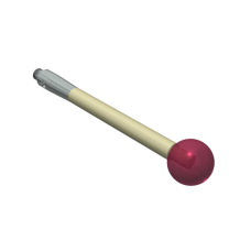 Stylus M2 ruby ball Ø6,0mm, ceramic stem Ø2,5mm, stainless steel base Ø3,0mm, L30mm, ML 30mm | K651554