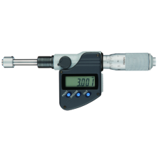 Digital Micrometer Head, Non Rot., IP65 0-25mm, Flat Spindle, 12/18mm Plain Stem | 350-261-30