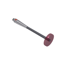 Disk stylus ruby M2 Ø8,0mm disk thickness 1,5mm, carbide stem Ø1,5mm,  base stainless steel l Ø3,0mm, L 32,0mm, ML 19,0mm | K651087