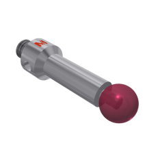 Stylus M4 ruby ball Ø6,0mm stainless steel stem Ø4,0mm, base stainless steel Ø7,0mm L 20,0mm, ML 15,5mm | K651190