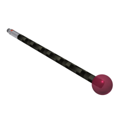 Stylus M3 ruby ball Ø10,0mm carbon fibre Ø4,0mm, base stainless steel Ø4,0mm L 75,0mm, ML 75,0mm | K651310