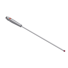 Stylus M2 ruby ball Ø1,0mm carbide stem Ø0.7mm, base stainless steel Ø3,0mm L 52,0mm, ML 37,5mm | K651322